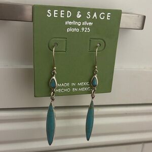 Seed & Sage Sterling Silver Genuine Turquoise Drop Earrings